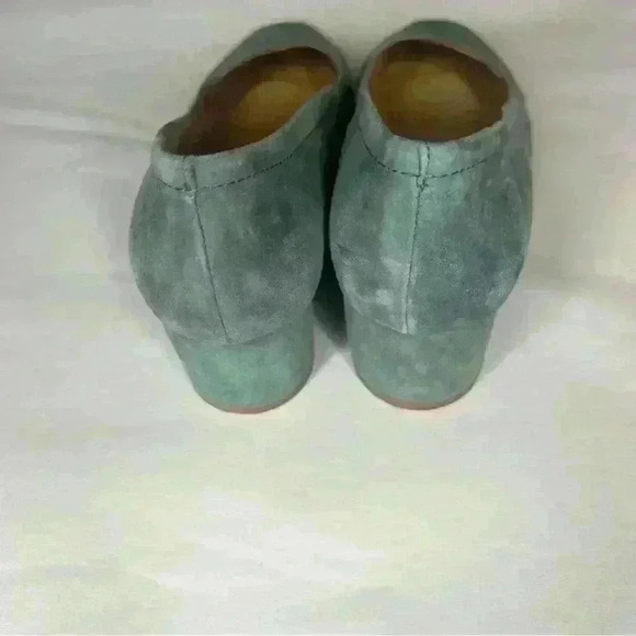 Madewell The Raquel Suede Heel Pump Blue Green Size 7 - Picture 5 of 8